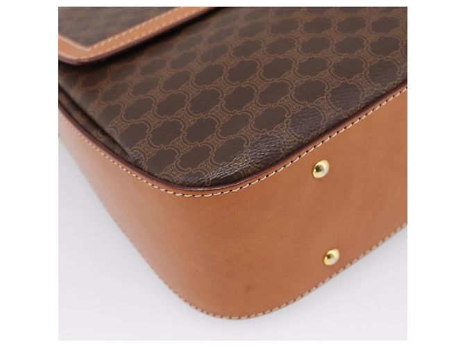 Céline CELINE Macadam Canvas Hand Bag PVC Leather 2way Brown Gold - vista 17