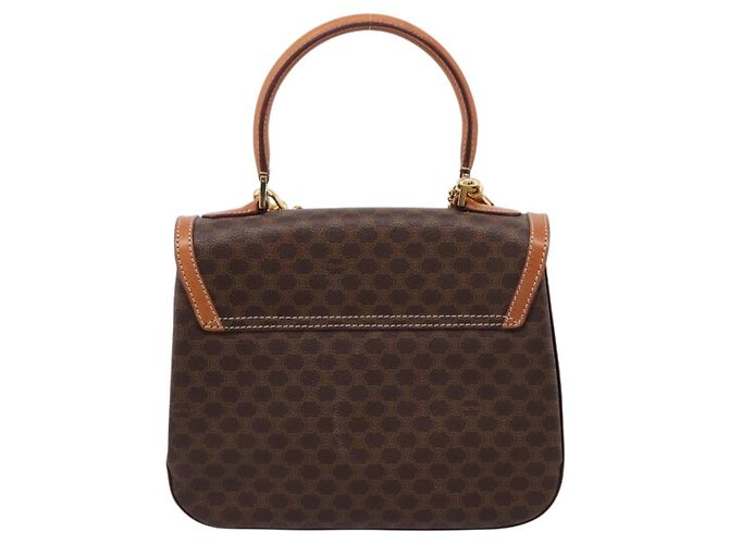 Céline CELINE Macadam Canvas Hand Bag PVC Leather 2way Brown Gold - vista 2