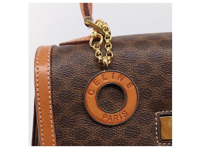 Céline CELINE Macadam Canvas Hand Bag PVC Leather 2way Brown Gold - vista 20
