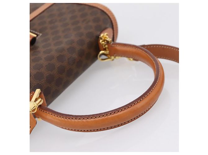 Céline CELINE Macadam Canvas Hand Bag PVC Leather 2way Brown Gold - vista 7