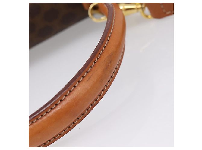 Céline CELINE Macadam Canvas Hand Bag PVC Leather 2way Brown Gold - vista 8