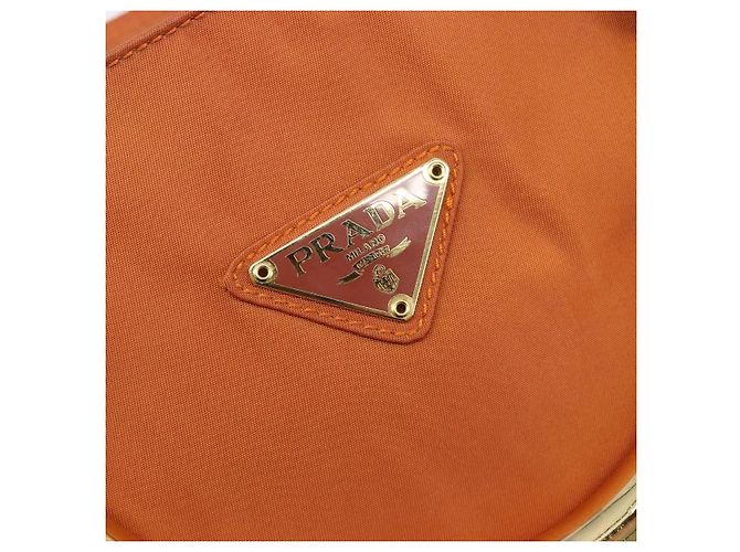 PRADA Hand Bag Nylon Orange Gold - vista 18