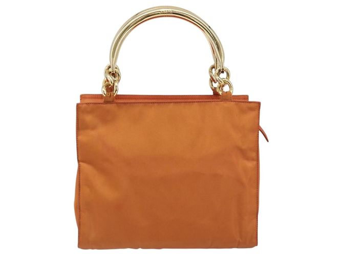 PRADA Hand Bag Nylon Orange Gold - vista 2