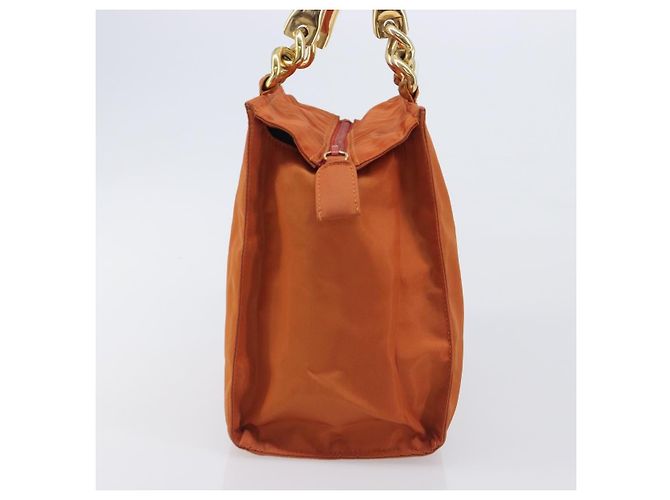 PRADA Hand Bag Nylon Orange Gold - vista 4