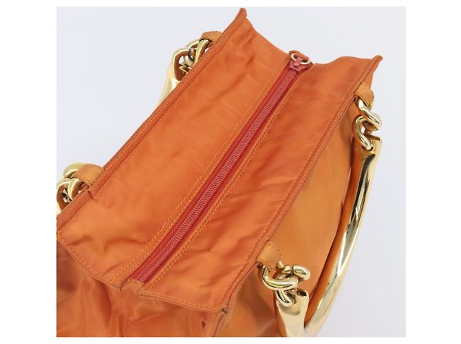 PRADA Hand Bag Nylon Orange Gold - vista 6
