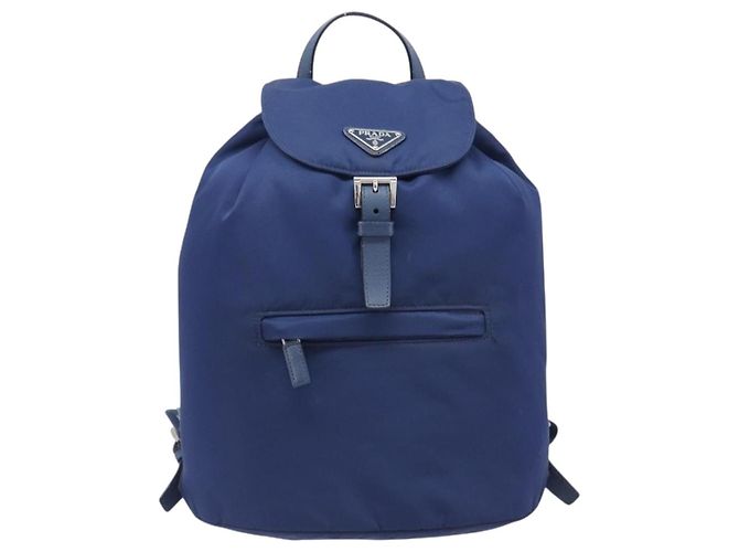 PRADA Backpack Nylon Blue Silver - vista 13