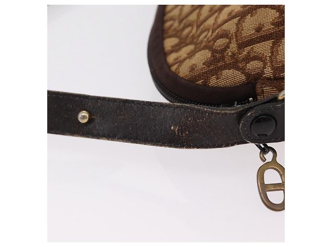 Christian Dior Trotter Canvas Shoulder Bag Beige Gold - vista 10