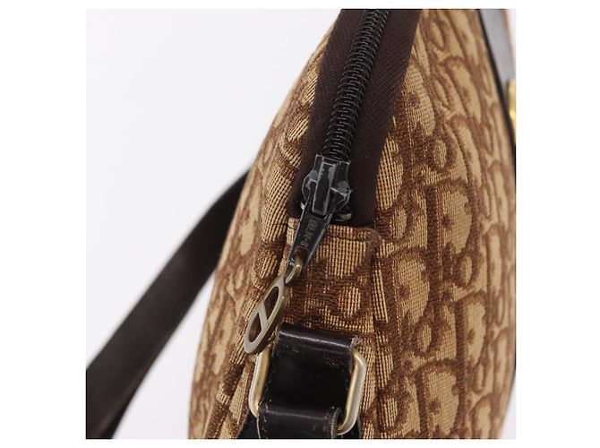 Christian Dior Trotter Canvas Shoulder Bag Beige Gold - vista 11