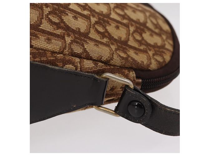 Christian Dior Trotter Canvas Shoulder Bag Beige Gold - vista 4