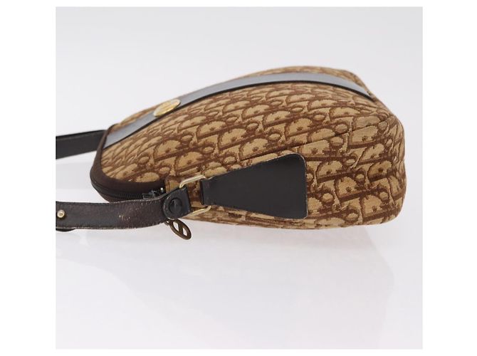 Christian Dior Trotter Canvas Shoulder Bag Beige Gold - vista 5