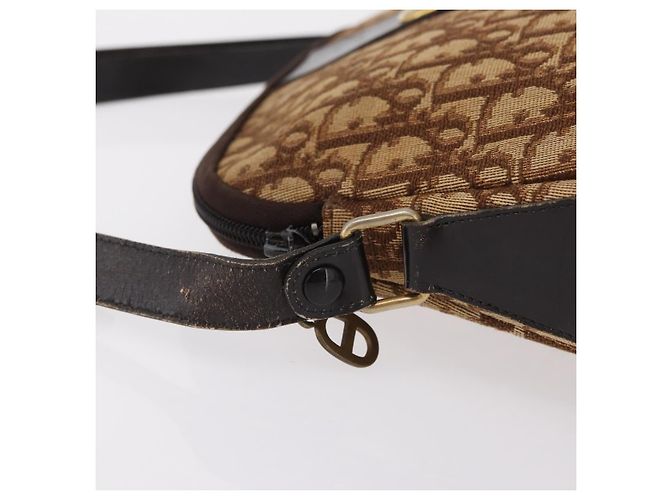 Christian Dior Trotter Canvas Shoulder Bag Beige Gold - vista 6