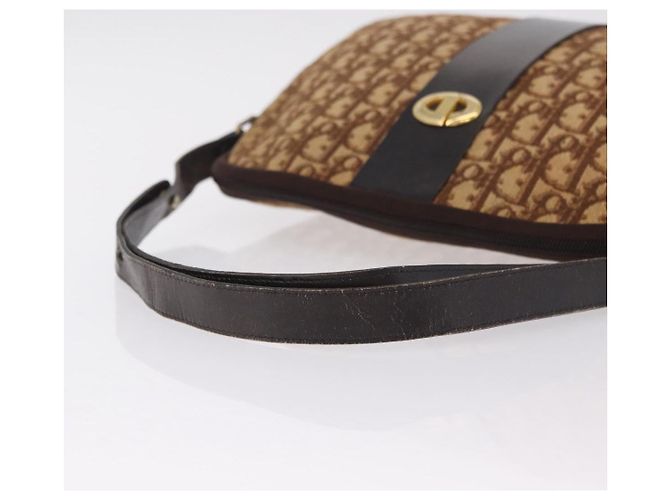 Christian Dior Trotter Canvas Shoulder Bag Beige Gold - vista 8