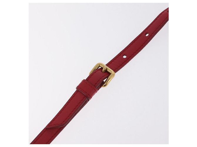 Miu Miu Chain Shoulder Bag Leather 2way Red Gold - vista 17