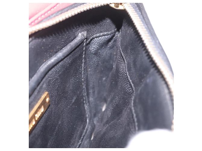 Miu Miu Chain Shoulder Bag Leather 2way Red Gold - vista 25