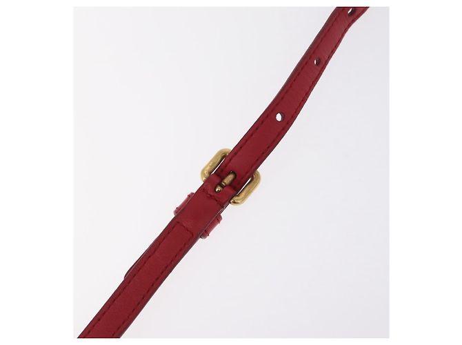 Miu Miu Chain Shoulder Bag Leather 2way Red Gold - vista 9