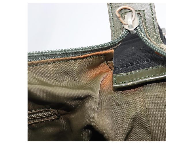 Christian Dior Trotter Canvas Shoulder Bag Green Silver - vista 11