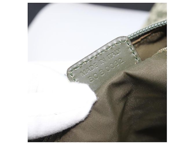 Christian Dior Trotter Canvas Shoulder Bag Green Silver - vista 12