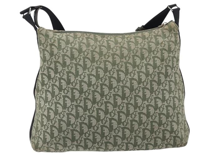 Christian Dior Trotter Canvas Shoulder Bag Green Silver - vista 2