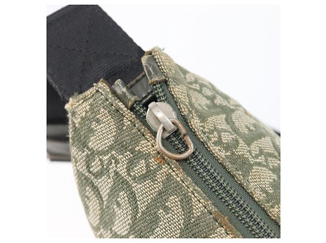 Christian Dior Trotter Canvas Shoulder Bag Green Silver - vista 21