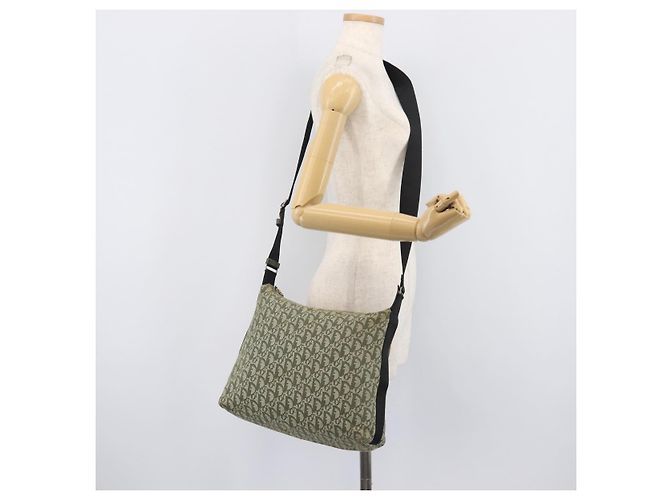 Christian Dior Trotter Canvas Shoulder Bag Green Silver - vista 27