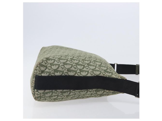 Christian Dior Trotter Canvas Shoulder Bag Green Silver - vista 3