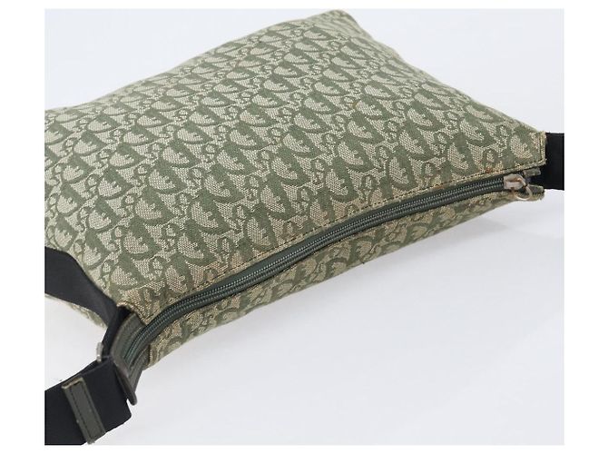 Christian Dior Trotter Canvas Shoulder Bag Green Silver - vista 6