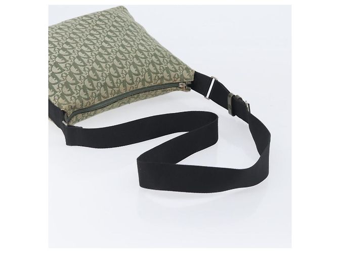 Christian Dior Trotter Canvas Shoulder Bag Green Silver - vista 8