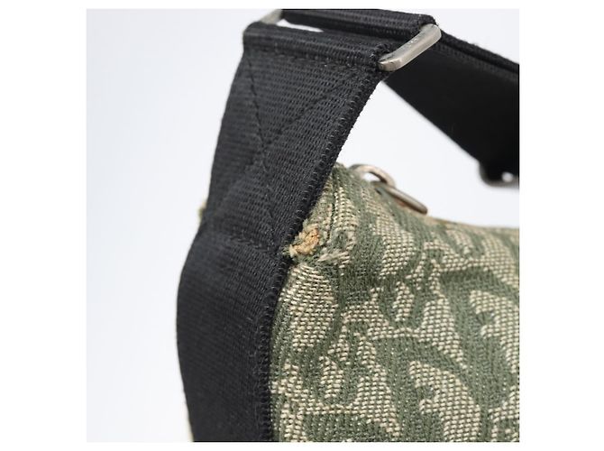 Christian Dior Trotter Canvas Shoulder Bag Green Silver - vista 9
