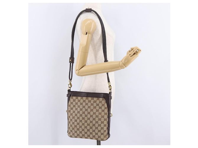 GUCCI GG Canvas Shoulder Bag Beige Gold 109106 - vista 28