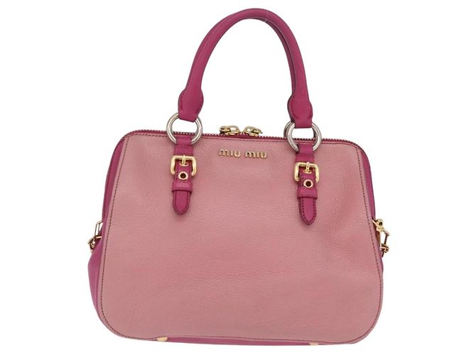Miu Miu Hand Bag Leather 2way Pink Gold - vista 13