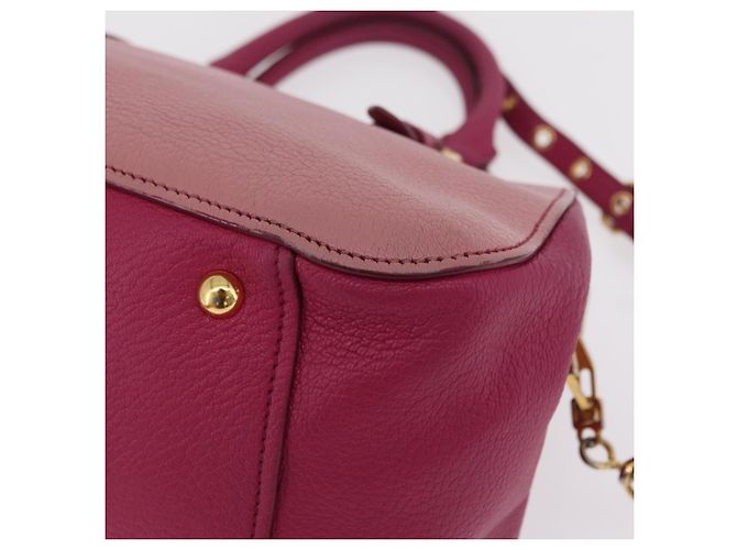Miu Miu Hand Bag Leather 2way Pink Gold - vista 22