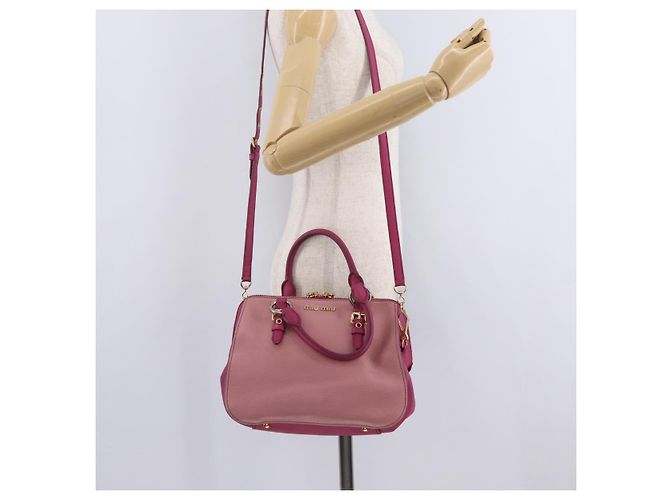 Miu Miu Hand Bag Leather 2way Pink Gold - vista 33