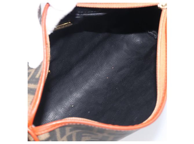 FENDI Zucca Canvas Mamma Baguette Shoulder Bag PVC Brown Black - vista 11