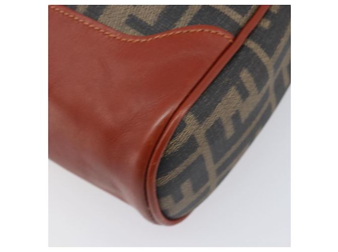 FENDI Zucca Canvas Mamma Baguette Shoulder Bag PVC Brown Black - vista 17