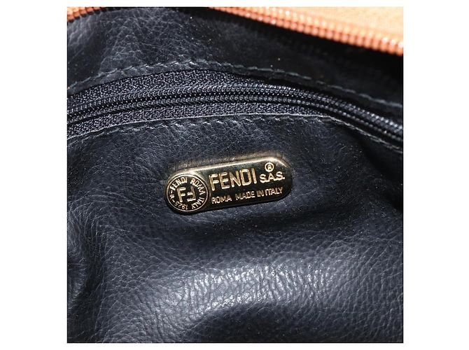 FENDI Zucca Canvas Mamma Baguette Shoulder Bag PVC Brown Black - vista 21