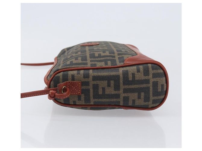 FENDI Zucca Canvas Mamma Baguette Shoulder Bag PVC Brown Black - vista 4