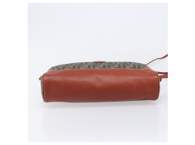 FENDI Zucca Canvas Mamma Baguette Shoulder Bag PVC Brown Black - vista 5