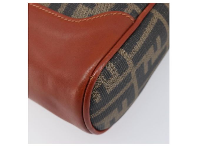 FENDI Zucca Canvas Mamma Baguette Shoulder Bag PVC Brown Black - vista 9