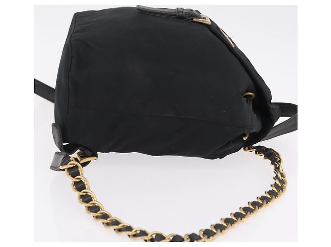 PRADA Backpack Nylon Black Gold - vista 3