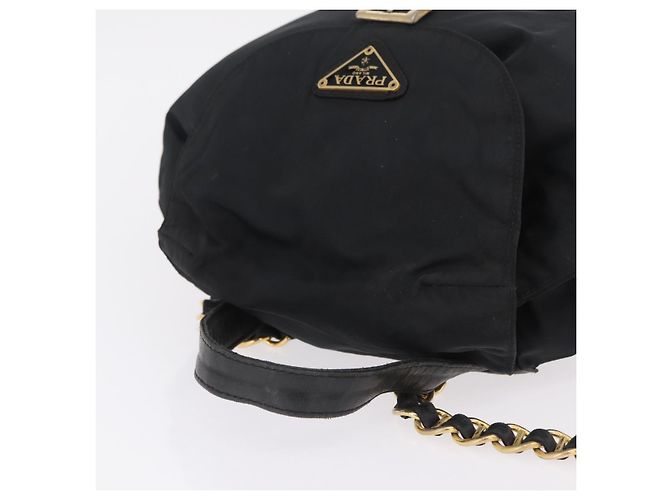PRADA Backpack Nylon Black Gold - vista 6