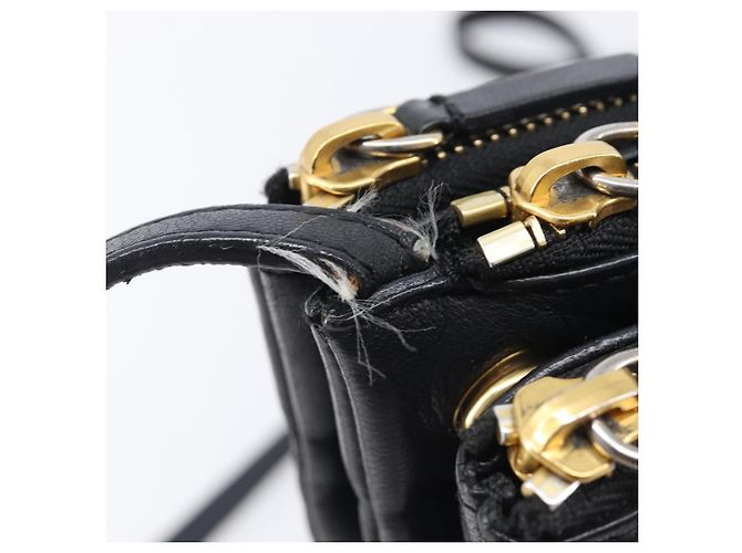 Céline CELINE Trio Shoulder Bag Leather Black Gold - vista 10