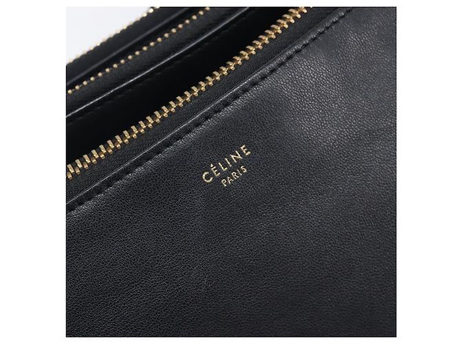 Céline CELINE Trio Shoulder Bag Leather Black Gold - vista 18