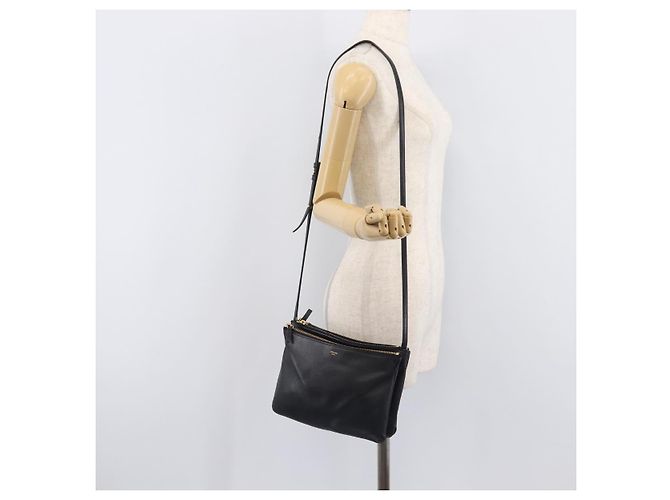 Céline CELINE Trio Shoulder Bag Leather Black Gold - vista 25