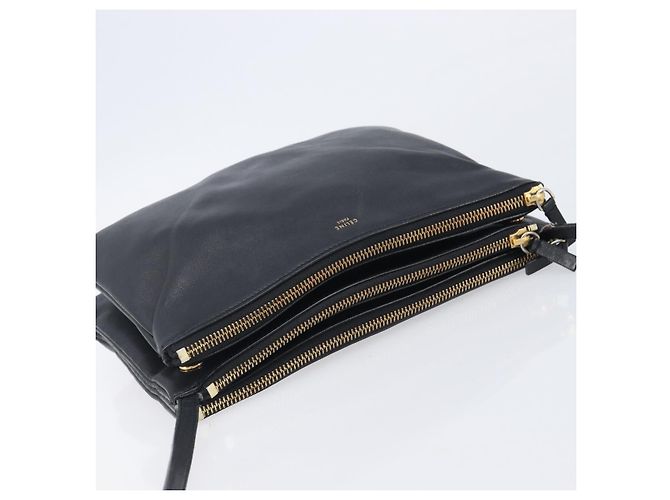 Céline CELINE Trio Shoulder Bag Leather Black Gold - vista 6