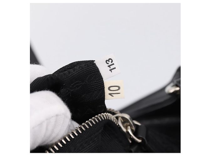 PRADA Schultertasche Leder Schwarz Silber - Ansicht 11