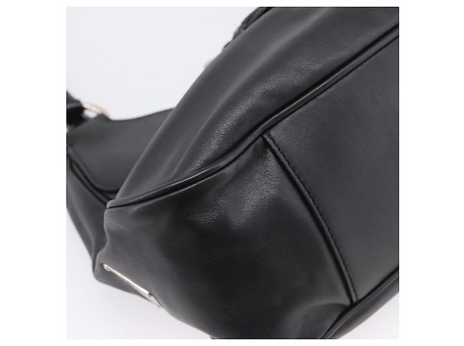 PRADA Schultertasche Leder Schwarz Silber - Ansicht 14
