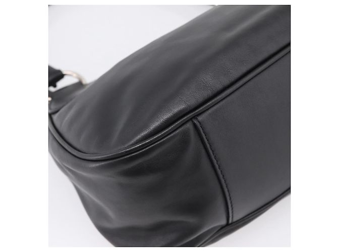 PRADA Schultertasche Leder Schwarz Silber - Ansicht 16