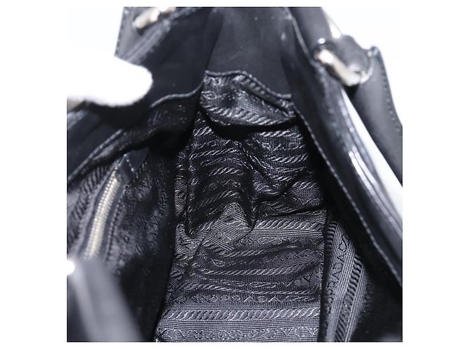 PRADA Schultertasche Leder Schwarz Silber - Ansicht 20