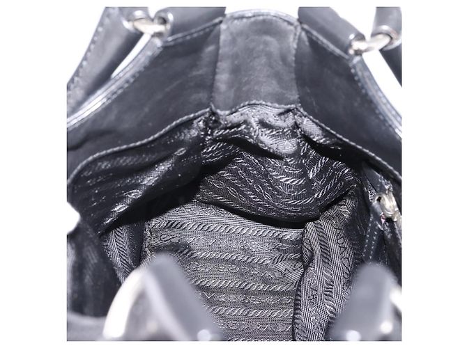 PRADA Schultertasche Leder Schwarz Silber - Ansicht 21