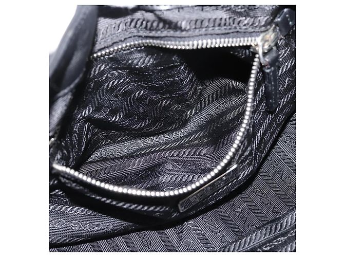 PRADA Schultertasche Leder Schwarz Silber - Ansicht 23